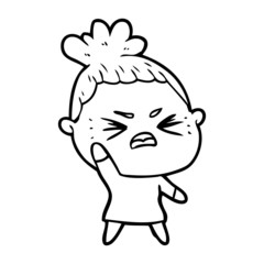 cartoon angry woman