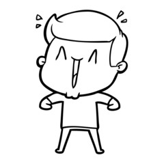 Obraz premium cartoon excited man