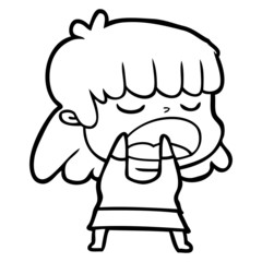 cartoon woman talking loudly
