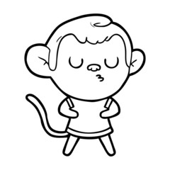 cartoon calm monkey