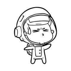 cartoon stressed astronaut