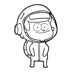 happy astronaut cartoon