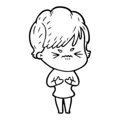 cartoon frustrated woman