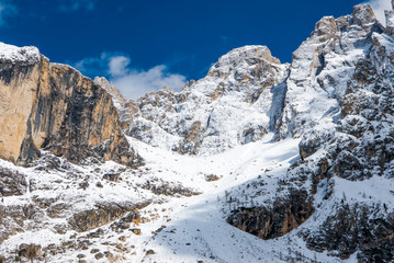 Raw rocky mountain range range in sun