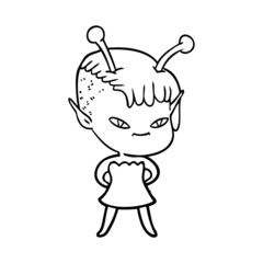 cute cartoon alien girl