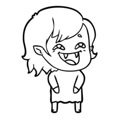 cartoon laughing vampire girl