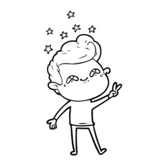 cartoon excited man