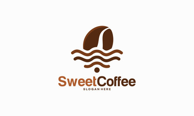 Sweet Coffee Logo designs concept, Coffee Drink logo template vector