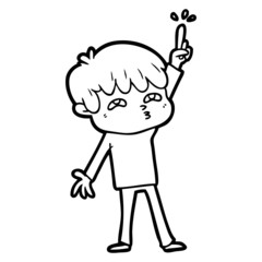 cartoon boy asking question