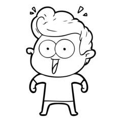 Fototapeta premium cartoon excited man