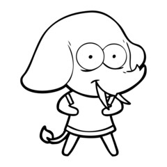 happy cartoon elephant