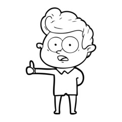 cartoon staring man