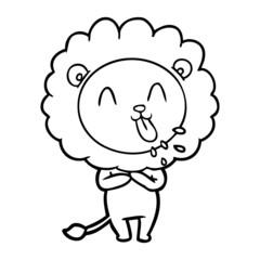 happy cartoon lion