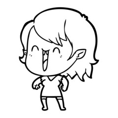 cute cartoon happy vampire girl