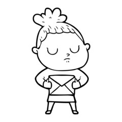 Fototapeta premium cartoon calm woman