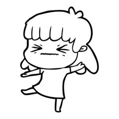 Obraz premium cartoon angry girl