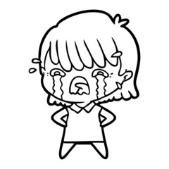 cartoon girl crying