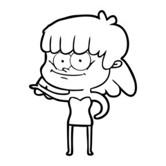 cartoon smiling woman