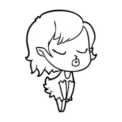 Obraz premium cute cartoon vampire girl