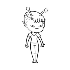 cute cartoon alien girl
