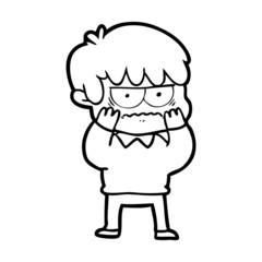annoyed cartoon boy