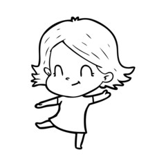 cartoon friendly girl
