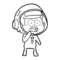 cartoon surprised astronaut