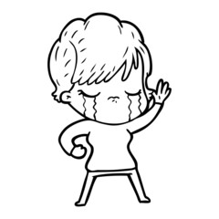 cartoon woman crying