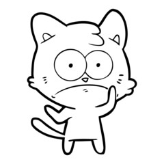 cartoon nervous cat