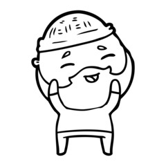 cartoon happy bearded man