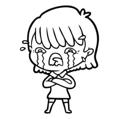 cartoon girl crying