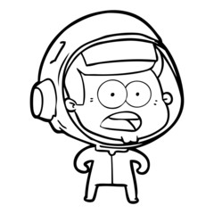 cartoon surprised astronaut