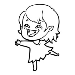 cartoon laughing vampire girl