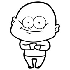 cartoon bald man staring