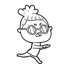 cartoon annoyed woman