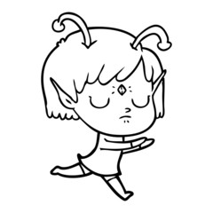 cartoon alien girl