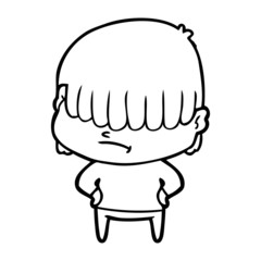 cartoon boy with untidy hair