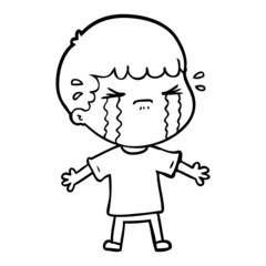 cartoon man crying