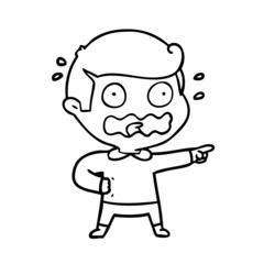 cartoon stressed out pointing