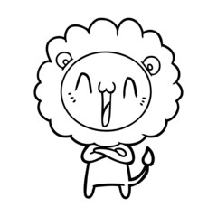 happy cartoon lion
