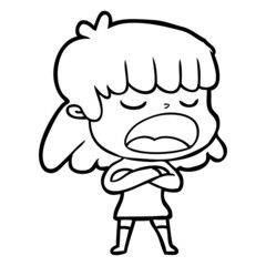 cartoon woman talking loudly