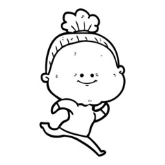 cartoon happy old woman