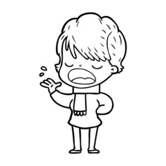 cartoon woman talking