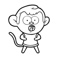 cartoon shocked monkey
