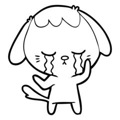 cute puppy crying cartoon