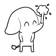 cute cartoon elephant spouting water