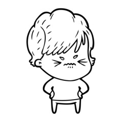 cartoon frustrated woman