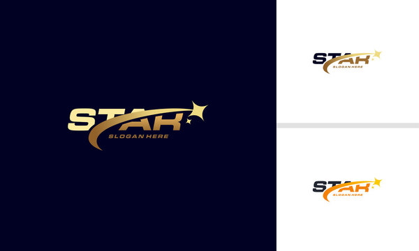 Luxury Gold Star logo designs template, Elegant Star logo designs, Fast star logo designs concept