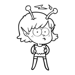 cartoon alien girl