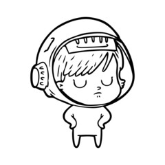 cartoon astronaut woman